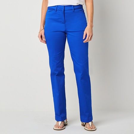 Photo 1 of Liz Claiborne Emma Women's Classic Fit Flare Easy-on + Easy-off Seated Wear Trouser, 16, Blue
