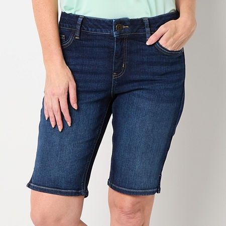 Photo 1 of Liz Claiborne Sara Women's Mid Rise Bermuda Short, 20, Blue
