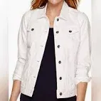 Photo 1 of St. John's Bay Women's Denim Midweight Jacket White - XL

