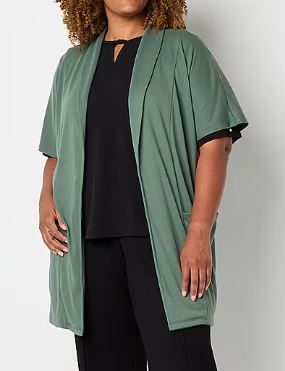 Photo 1 of Liz Claiborne Women's Short Sleeve Open Front Plus Cardigan - 1X
