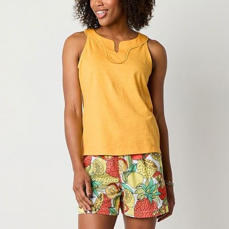 Photo 1 of St. John's Bay Women's Halter Neck Sleeveless Blouse, Medium, Yellow
