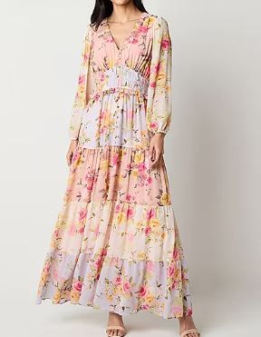 Photo 1 of Melonie T Women's Long Sleeve Floral Maxi Dress - 10
