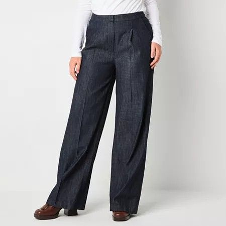 Photo 1 of Liz Claiborne Margot Tailored Classic Fit Wide Leg Trouser, 12, Blue
