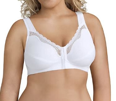 Photo 1 of Exquisite Form Women's FULLY Wireless Cotton Back & Posture Support Bra with Front Closure & Lace White - 42C
