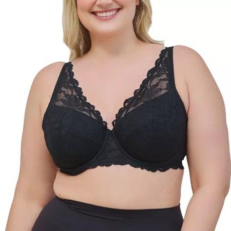 Photo 1 of Leading Lady the Willow Plunge Bra - 48B, Black
