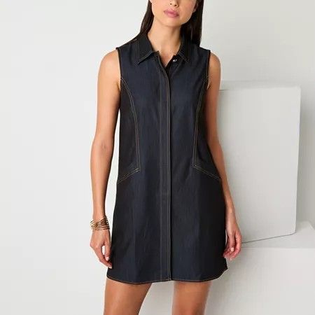 Photo 1 of Worthington Women's Sleeveless Polo Mini Dress, Large, Blue

