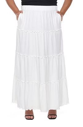 Photo 1 of White Mark Women's Mid Rise Maxi Skirt - L
