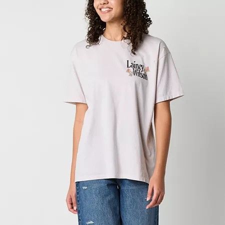 Photo 1 of Juniors Women's Short Sleeve Graphic T-Shirt, Medium, White
