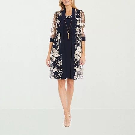 Photo 1 of R & M Richards Women's Floral Jacket Dress, 16, Blue
