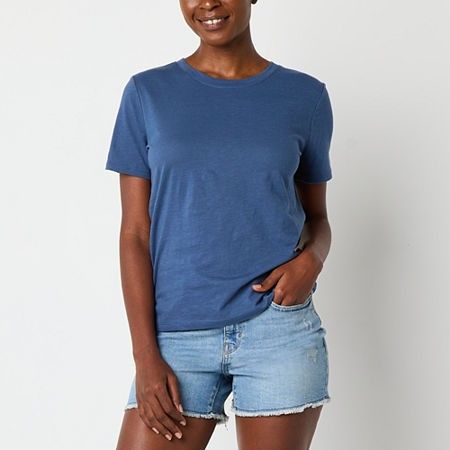Photo 1 of A.n.a Women's Crew Neck Short Sleeve T-Shirt, Large, Blue
