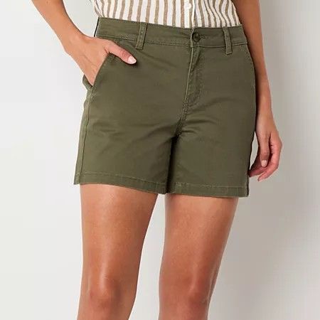 Photo 1 of A.n.a Women's 5" Mid Rise Chino Short, 8, Green

