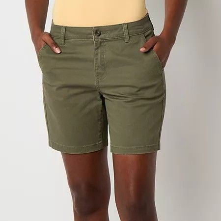 Photo 1 of A.n.a Women's 7" Mid Rise Chino Short, 14, Green
