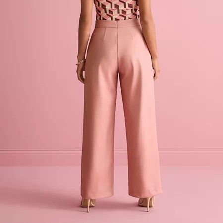 Photo 1 of Bold Elements X Ally Brooke Women's High Rise Straight Trouser, 14, Pink
