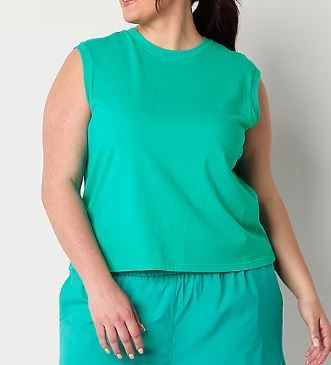 Photo 1 of Xersion Women's Cotton Crew Neck Sleeveless Muscle Tank Top Plus - 1X

