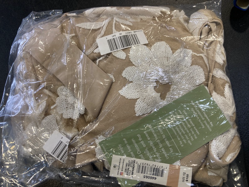 Photo 1 of R & M Richards Women's Short Sleeve Floral Sheath Dress, 12, Beige
