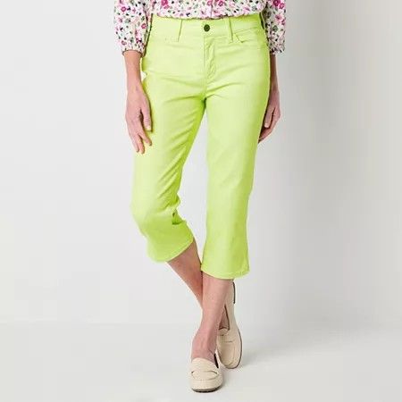 Photo 1 of St. John's Bay Women's Skinny Mid Rise Skinny Fit Capri Pant, 14, Green

