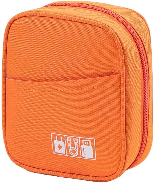 Photo 1 of E-Tree Storage Pouch for Small Electronics and Accessories,Tech Bag,Electronic Organizer Case Compatible with MacBook Laptop Charger,Mouse,Cables,Hub,Power Bank,Earphone,Toiletries Cosmetics (Orange)

