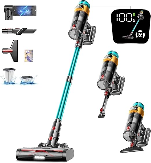 Photo 1 of Cordless Vacuum Cleaner, 580W 48KPA 70Mins Vacuum Cleaners for Home, Stick Vacuum with Charging Dock Station, Anti-Tangle Wireless Vacumm, Rechargeable Cordless Vacuum for Pet Hair/Carpet/Hard Floor

