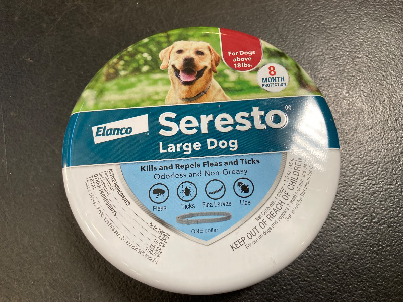 Photo 1 of Seresto Large Dog Vet-Recommended Flea & Tick Treatment & Prevention Collar for Dogs Over 18 lbs. | 8 Months Protection