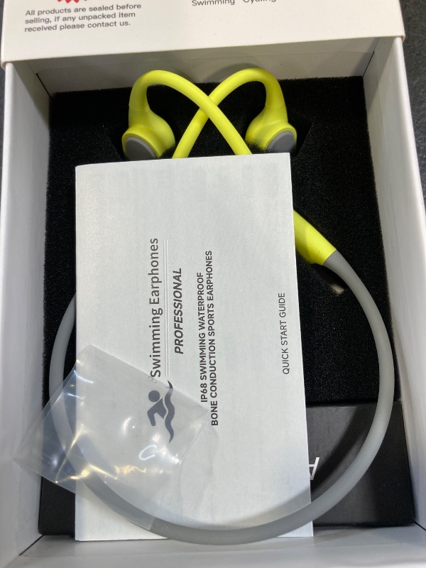 Photo 1 of Swimming Headphones IP68 Waterproof, Open Ear Bone Conduction Headphones Bluetooth 5.4 with 32GB MP3 Player, Secure Comfort Underwater Swim Earbuds for Jogging Cycling Fitness-SurfAudio(Green)