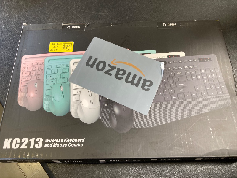 Photo 1 of Wireless Keyboard and Mouse Combo - Full-Sized Ergonomic Keyboard with Wrist Rest, Phone Holder, Sleep Mode, Silent 2.4GHz Cordless Keyboard Mouse Combo for Computer, Laptop, PC, Mac, Windows -Trueque