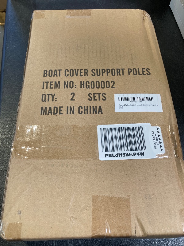 Photo 1 of Tuszom 2 PK Boat Cover Support Pole with Anti-UV PE Rope & 9" ABS Base, Highly Stable Windproof Support Pole System - Adjustbale 1-1/8" in Diameter for V-Hull/Pontoon/Jon Boat Cover