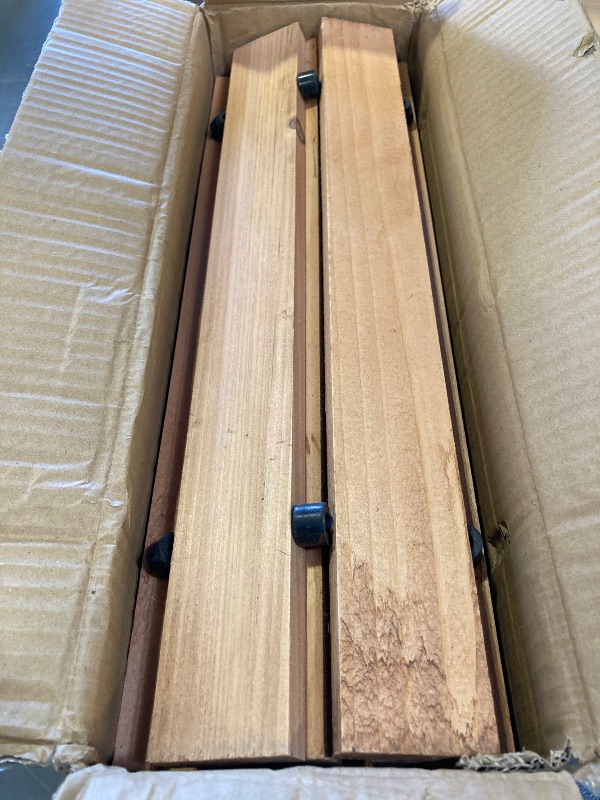 Photo 1 of Plow & Hearth 8' Straight Outdoor Wooden Pathway | 17" Wide Rollout Outdoor Garden Walkway | Weather-Resistant Hardwood Cedar Board Walkway Landscape Edging | Decorative Lawn Patio Wedding Party