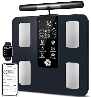 Photo 1 of GE Smart Scale for Body Weight: 8-Electrode Digital Bathroom Scale for Weight Fat BMI Muscle Mass Full Body Composition Analyzer 27 Measurements Bluetooth Highly Accurate Weighing Machine, 400 lbs
