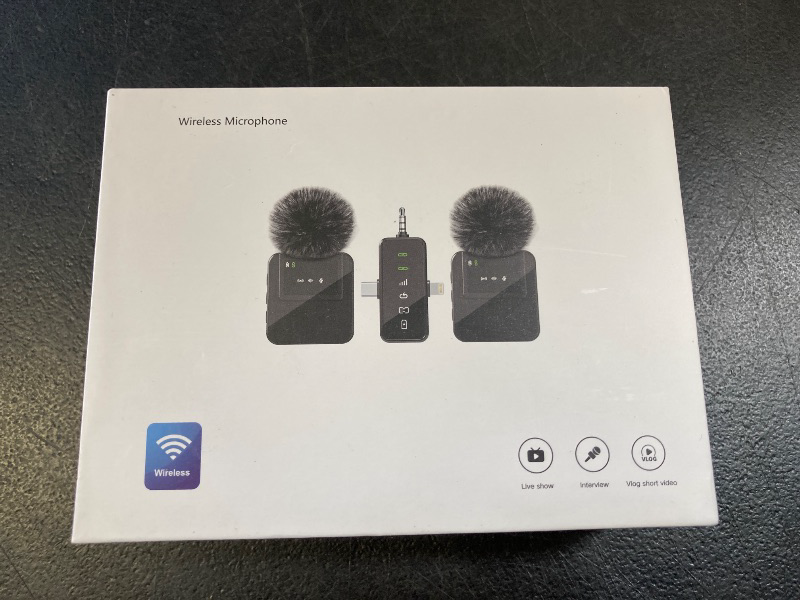 Photo 1 of 3-in-1 Mini Microphone for iPhone, Android, Camera - 328ft Long Range, 20H Battery Life, Wireless Microphones, Lapel Mic with AI Noise Reduction for Video Recording
