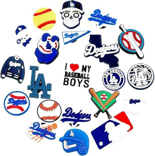 Photo 1 of 21PCS Baseball Team Shoe Charms for Dodgers 
