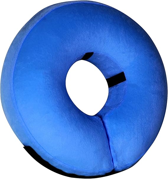 Photo 1 of Inflatable Dog Cone Collar-Soft Protective Cone for Dogs After Surgery, Dog Donut Collar for Large Medium Small Dogs and Cats (Blue, Medium)
