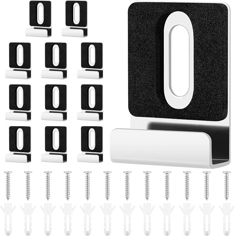 Photo 1 of 12 Pack Metal Mirror Holder Clips, Steel Heavy Duty Frameless Mirror Mounting with Screws for Billboards (Silver)
