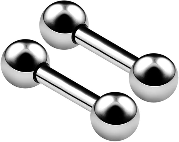 Photo 1 of 2PCS Titanium G23 Barbell Earrings 14g Gauge 1.6mm 1/4 6mm 4mm ball Daith Eyebrow Earrings Cartilage Piercing Jewelry 6734
