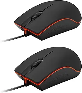 Photo 1 of 2 Pack Wired Mouse - USB Wired Computer Mouse for Right or Left Hand, Ergonomic with Durable Clicks for PC, Laptop, Desktop, Chromebook, Notebook, Mac
