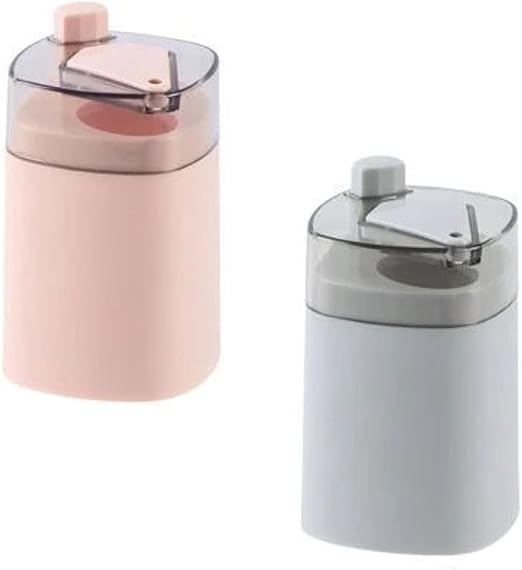 Photo 1 of 2 PACK HomDSim Toothpicks Holder Dispenser,Pop-Up Automatic Tooth Pick Holder Box Case Toothpick Storage Organizer Jar with Clear Lid Dustproof Cover,Grey + Pink
