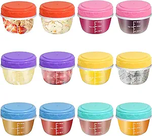 Photo 1 of 12 Pack Salad Dressing Containers to Go,2.7 OZ Small Sauce Containers with Lids,Tiny Condiment Containers with Graduated Lines,Leakproof Reusable for Lunch Box Work Trip
