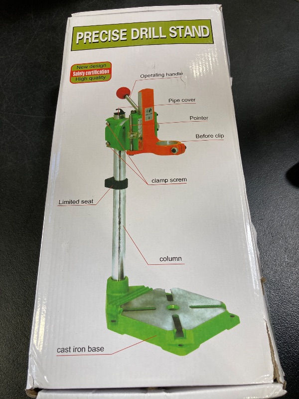 Photo 1 of QWORK Floor Drill Press Stand for Hand Drill - Heavy Duty 90 Degree Clamp Workbench Repair Tool, Universal Bench Clamp Holder for Press Table