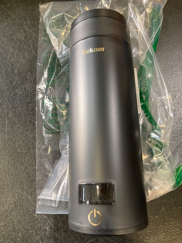 Photo 1 of Sekaer Travel Electric Tea Kettle Portable Small Mini Coffee Kettle, with 4 Variable Presets, Personal Hot Water Boiler 304 Stainless Steel with Auto Shut-Off & Boil Dry Protection, SY-618B