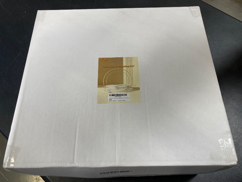 Photo 1 of SUT 350Pcs Plastic Dinnerware Set for 50 Guests, Clear and Gold Plastic Plates, Disposable Plates and Napkins Party Supplies, Gold Silverware, Plates, Cups and Napkins Sets for Party Weddings