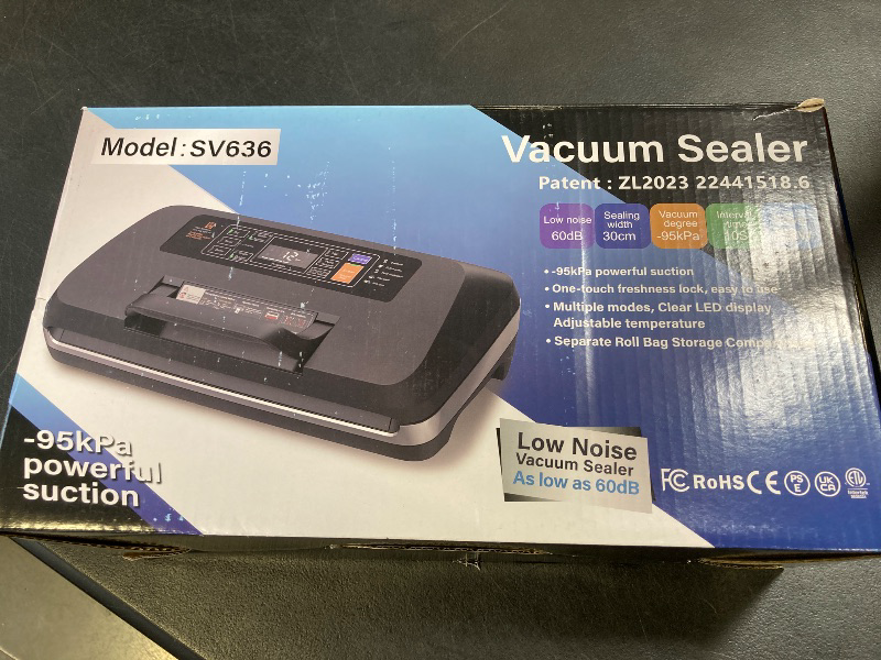 Photo 1 of 95kpa Vacuum Sealer Machine,Commercial Fully Automatic Food Sealer,10-in-1 Functions & Powerful Sealing System with Double Heat Seal,Easy-Lock Handle,Built-in Cutter,1 Bag Rolls and 10 Pre-cut Bags