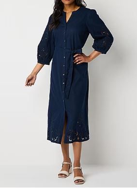 Photo 1 of Liz Claiborne Womens 3/4 Sleeve A-Line Dress - 1X
