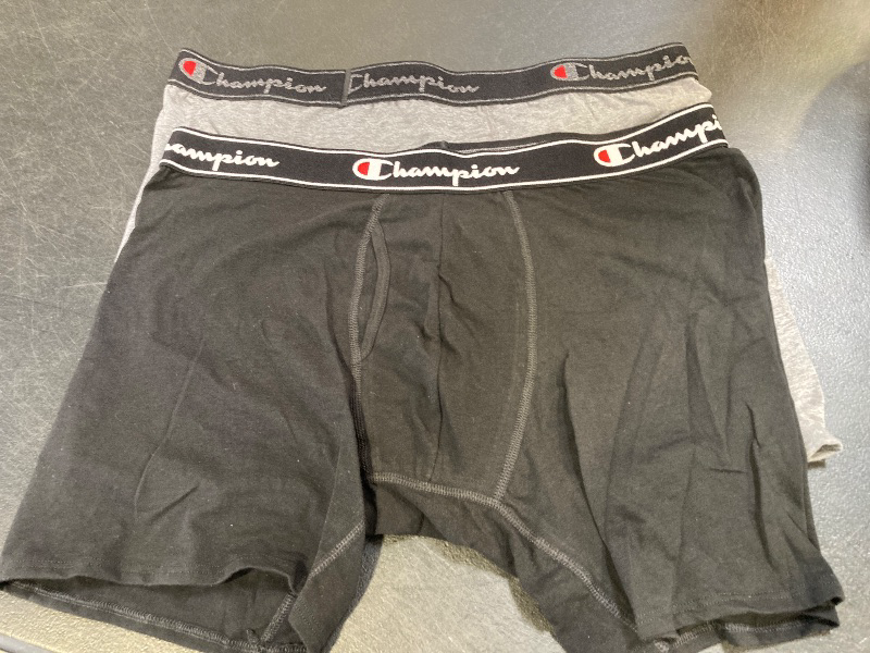 Photo 1 of Champions Men's 2 Pack Black and Gray Briefs - XL 