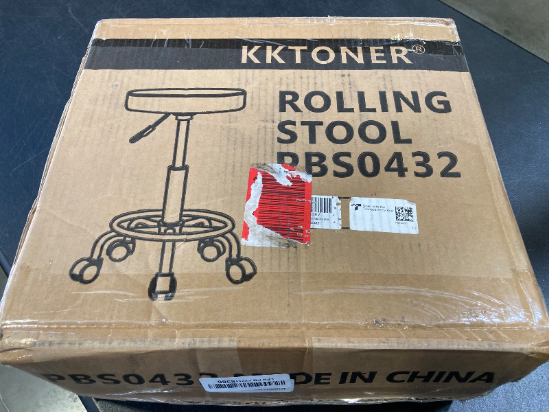 Photo 1 of KKTONER PU Leather Round Rolling Stool with Foot Rest Swivel Height Adjustment Spa Drafting Salon Tattoo Work Office Massage Stools Task Chair (Pink)