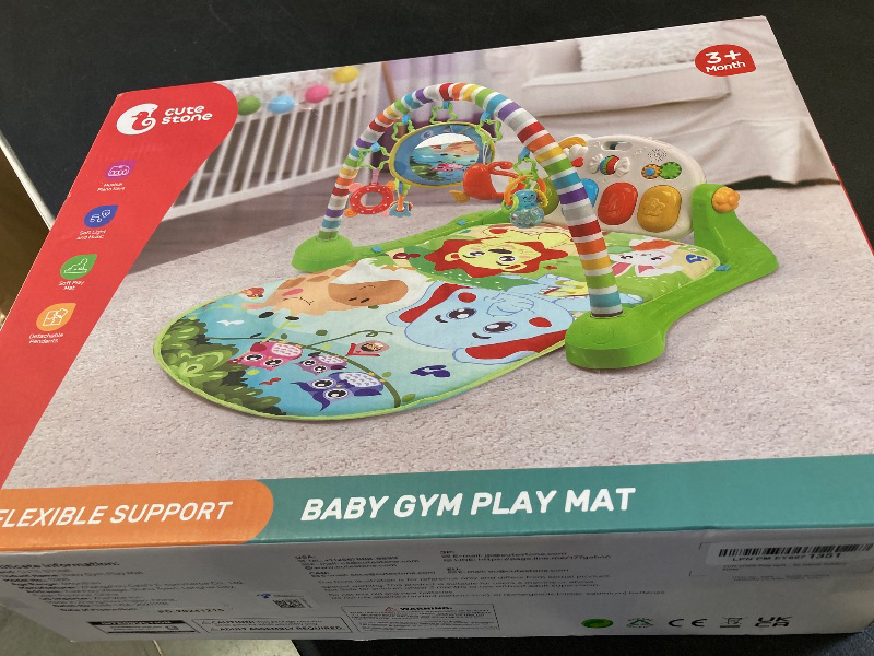 Photo 1 of CUTE STONE Baby Gym Play Mat, Play Piano Gym with Tummy Time Activity Mat, Musical Activity Center for Infants Toddlers