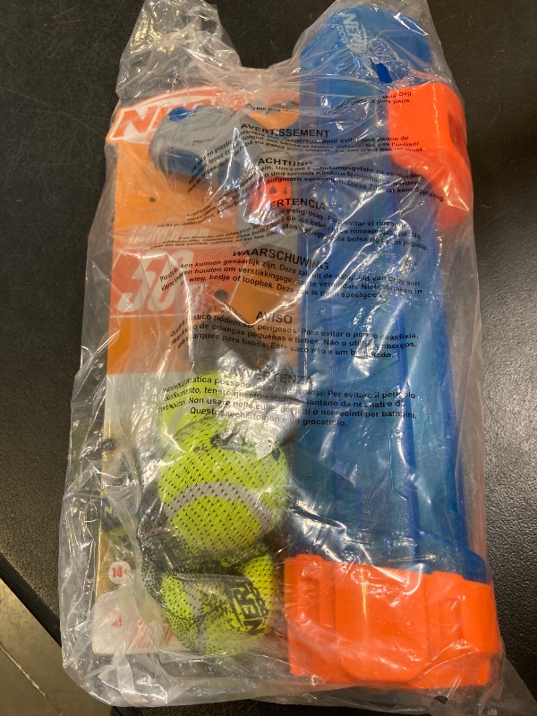 Photo 1 of Nerf Dog Tennis Ball Blaster Dog Toy Gift Set, Tennis Ball Dog Fetch Toy Launches up to 50 ft, Dog Ball Thrower for All Breeds Includes Translucent Blue Tennis Ball Launcher and 3 Dog Tennis Balls