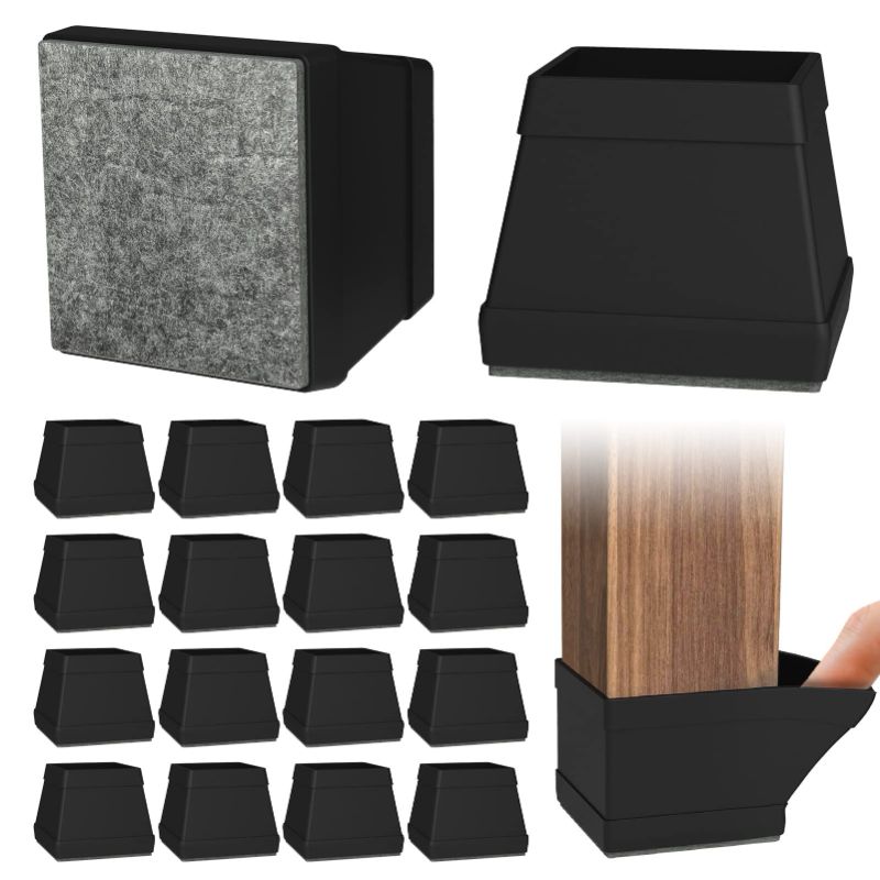 Photo 1 of CHWM 16 PCS Square Silicone Chair Leg Floor Protectors, Chair Leg Protectors for Hardwood Floors. 1.5 Inch Large