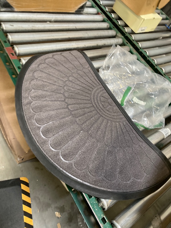 Photo 1 of  Half Round Door Mat Entrance Rug Floor Mats, Waterproof Floor Mat Shoes Scraper Doormat, 18''x30'' Patio Rug Dirt Debris Mud Trapper Out Door Mat Low Profile Washable Carpet 