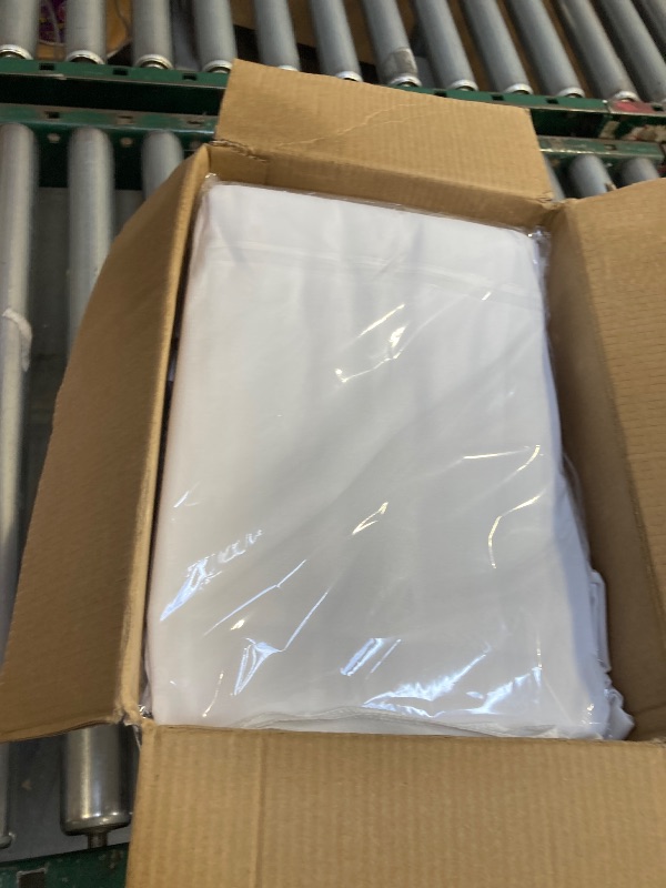 Photo 1 of FINDYOU 10 Pack White Table Cloth Rectangle Table 60 x 102 Inch Tablecloths for 6 Foot Rectangle Tables. Stain and Winkle Resistant Polyester Washable White Tablecloths for Parties Wedding Dining