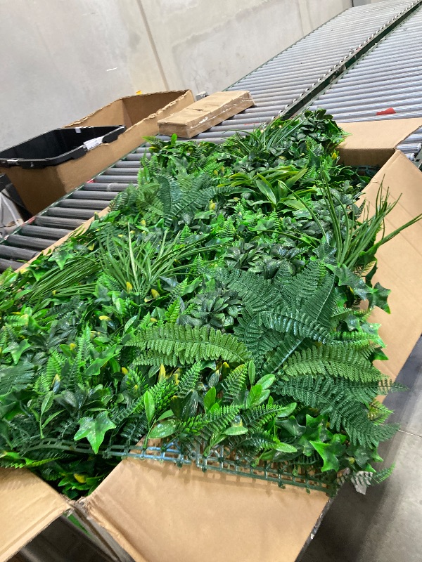 Photo 1 of  Faux Ivy Wall Panels, Artificial Grass Wall Panels,Perfect for Indoor and Outdoor Decor (Zen Leaf?20“*40”?, 5 Pack) 