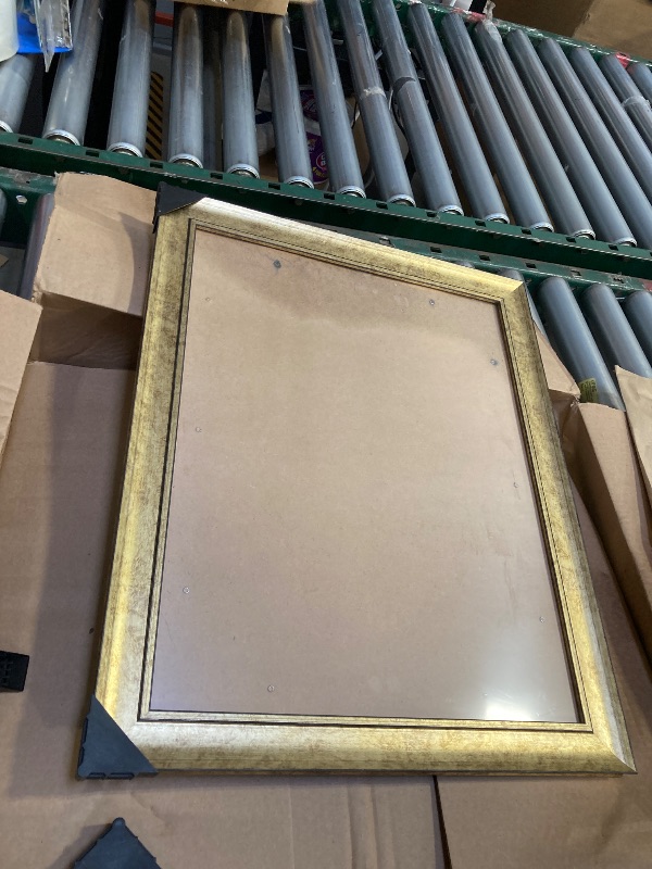 Photo 1 of  HLiWEGNS Antique Gold 16x20 Frame – Poster Frame with Aged Gold Finish – Picture Frame for 16 x 20 Artwork, Canvas Prints, Puzzles, and Wall Decor 